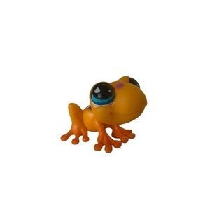 Littlest Pet Shop Frog Orange Purple Spotted With Blue Eyes #874